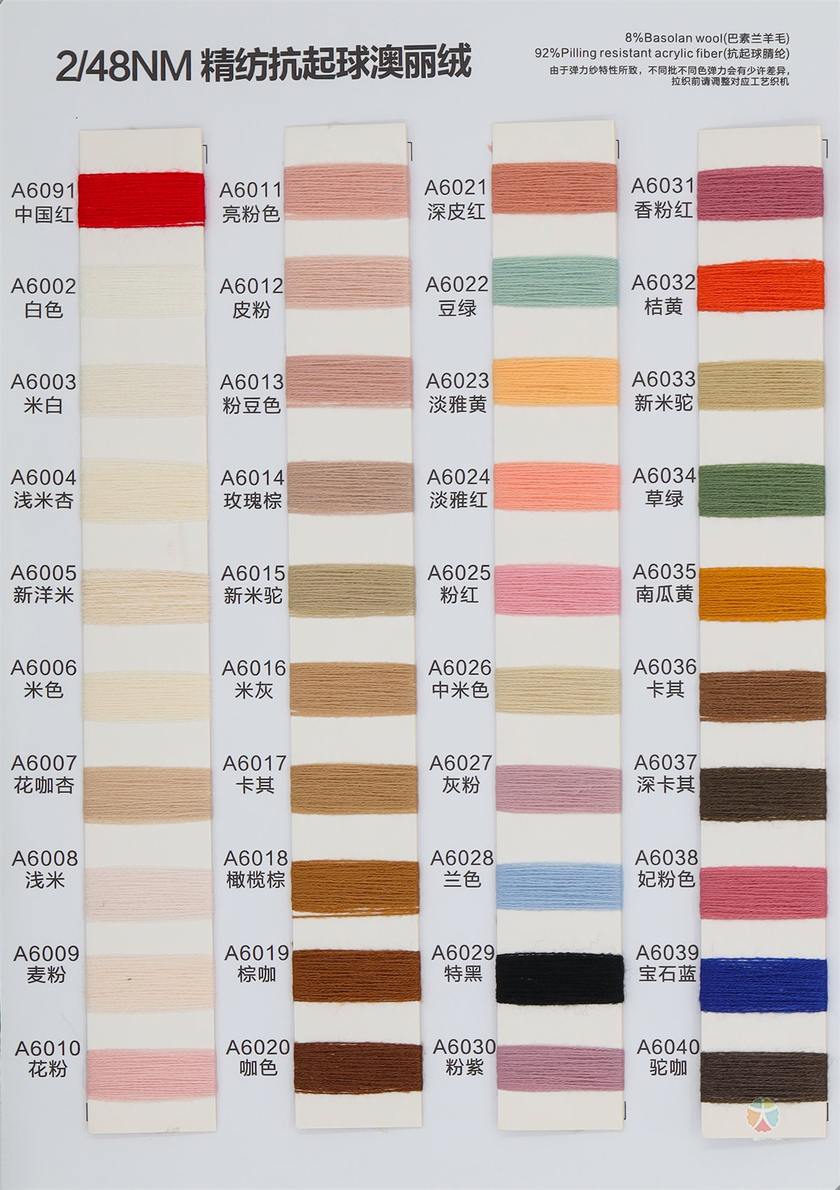 2/48NM 8%Basulan wool 92%anti-pilling acrylic fiber