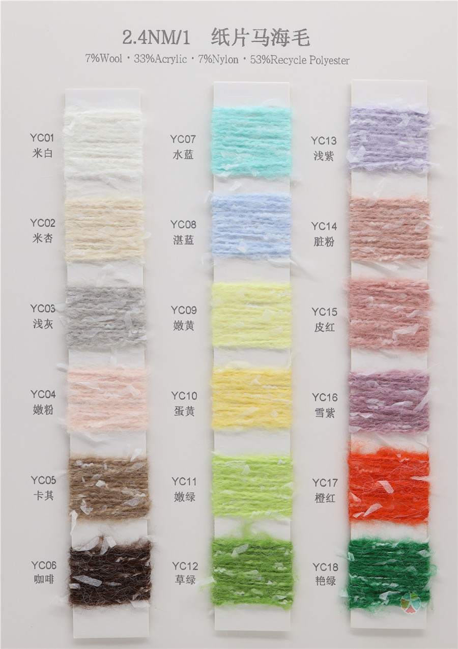 2.4NM/1 7Wool 33Acrylic 7Nylon 53Recycle Polyester